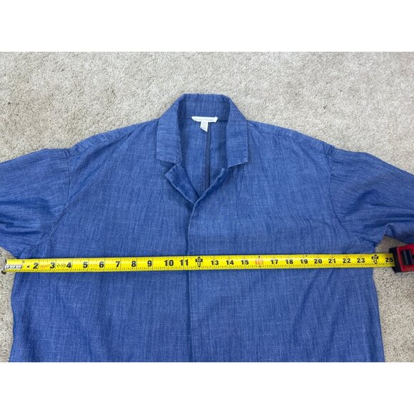 Eileen Fisher Blue Open Front Long Cardigan Jacket S/P Cotton Tencel Lagenlook - Picture 11 of 13